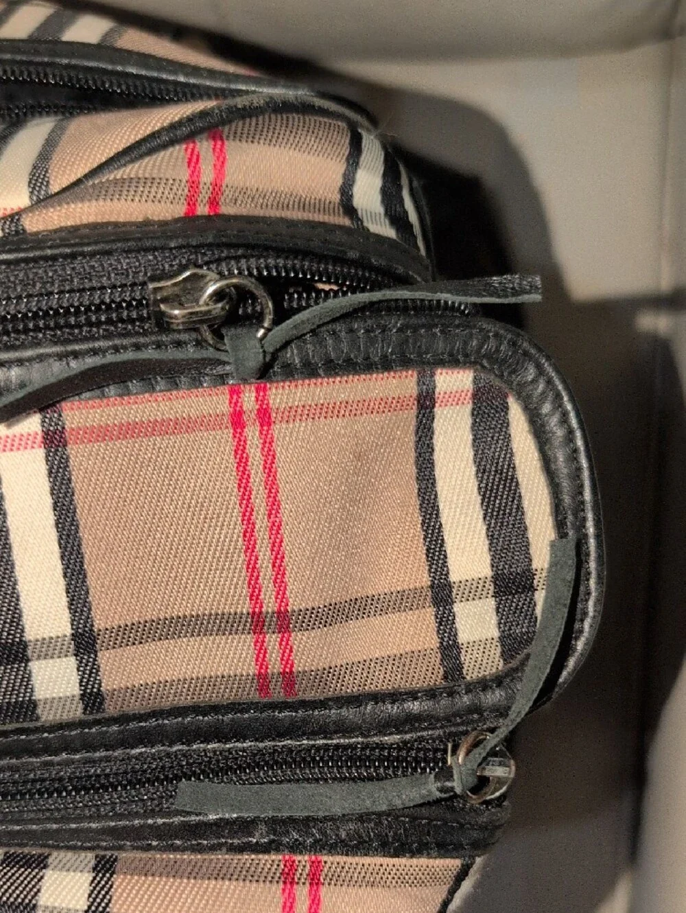 Classic Plaid Carry On Bag with Black Vegan Trim